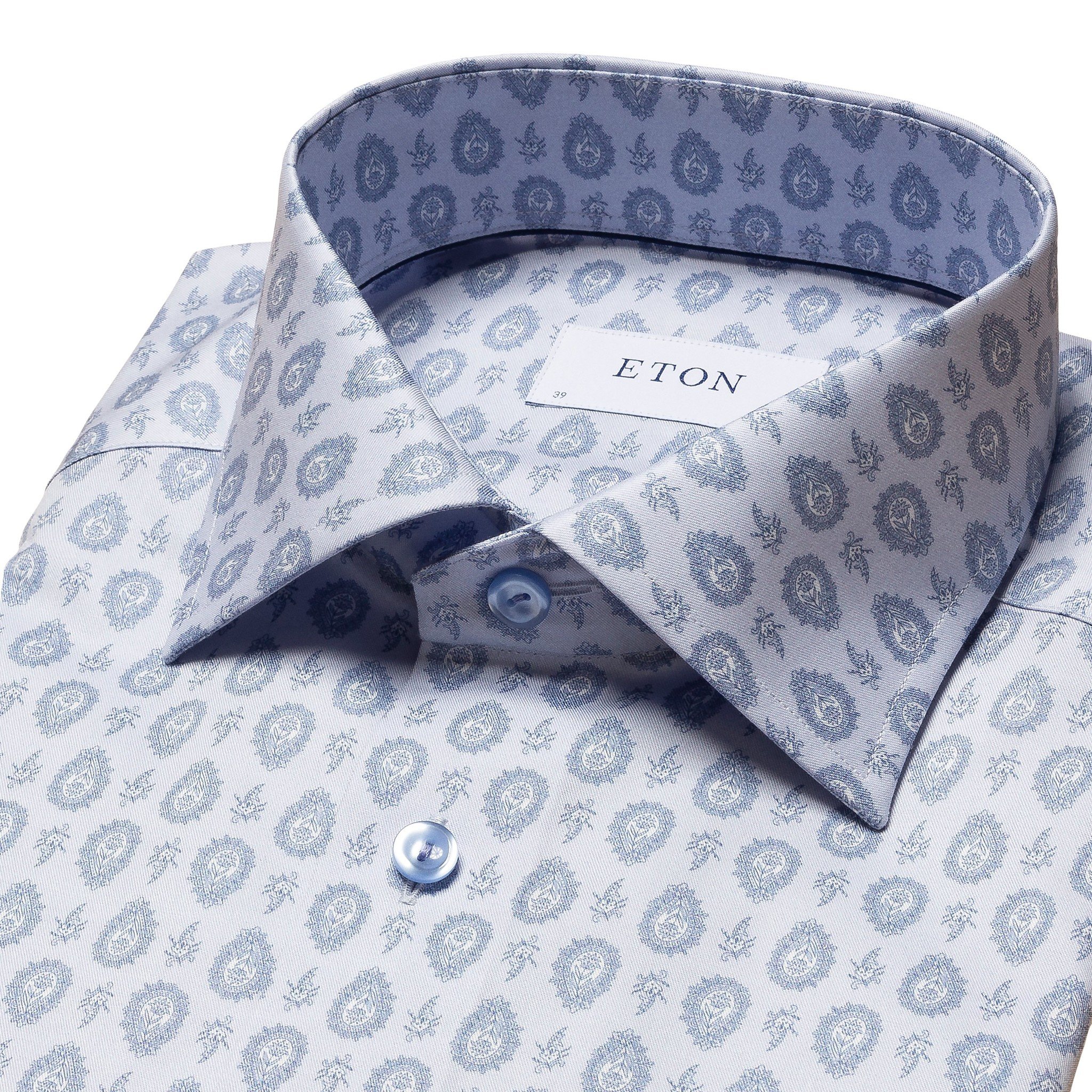 Eton Fine Twill Tear Drop Paisley Print