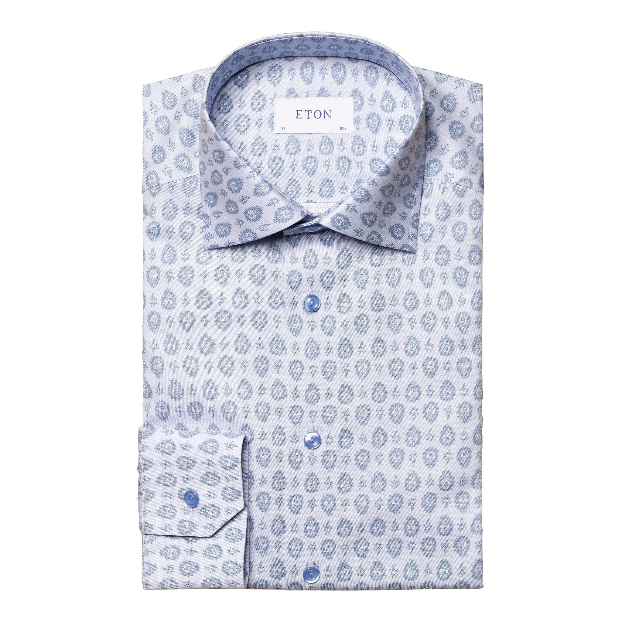 Eton Fine Twill Tear Drop Paisley Print