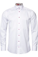 Eton signature twill with flower trim and purple button slim