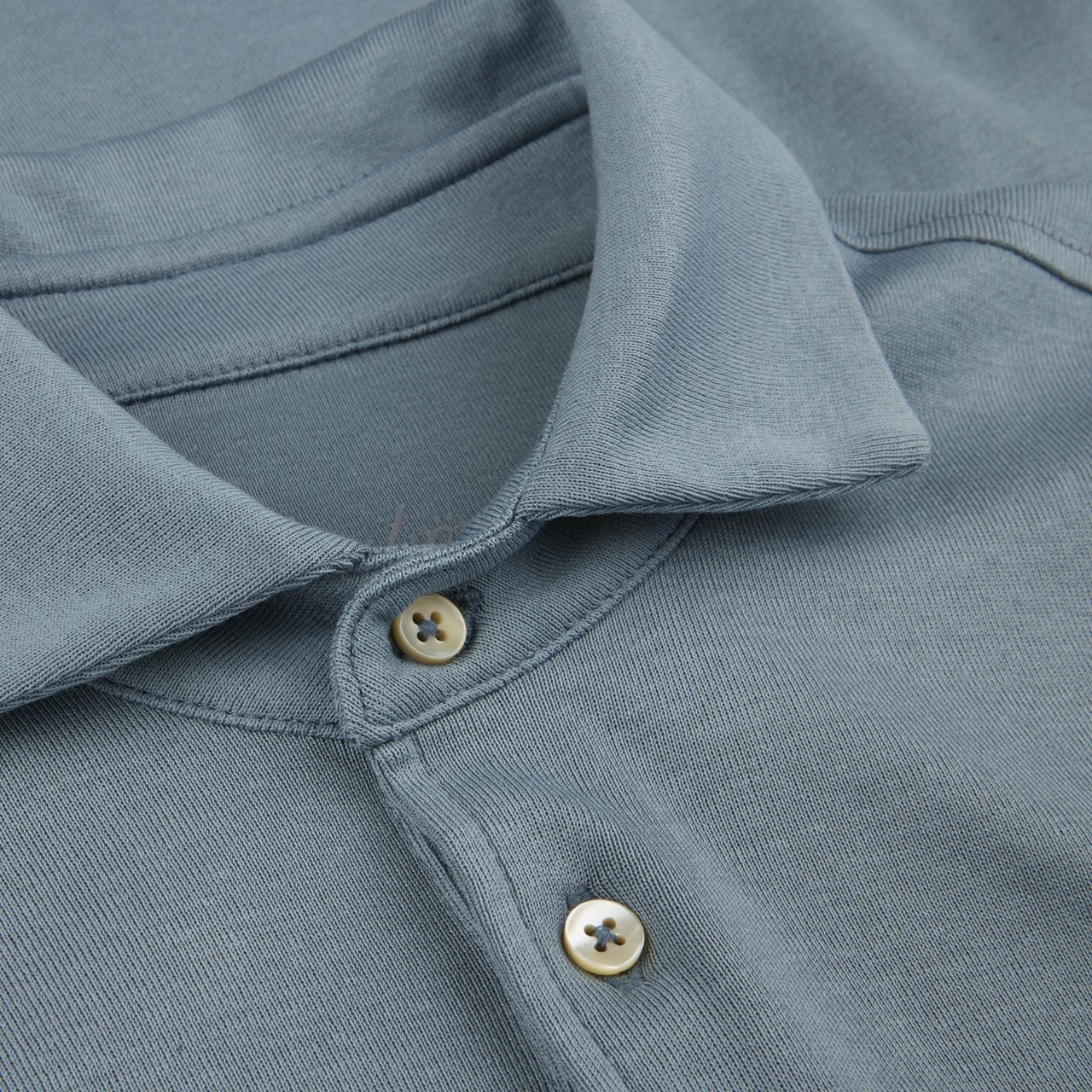 Stenstroms Dusty Blue Mercerized polo shirt