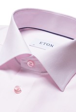 Eton Pink textured Poplin shirt with pink button