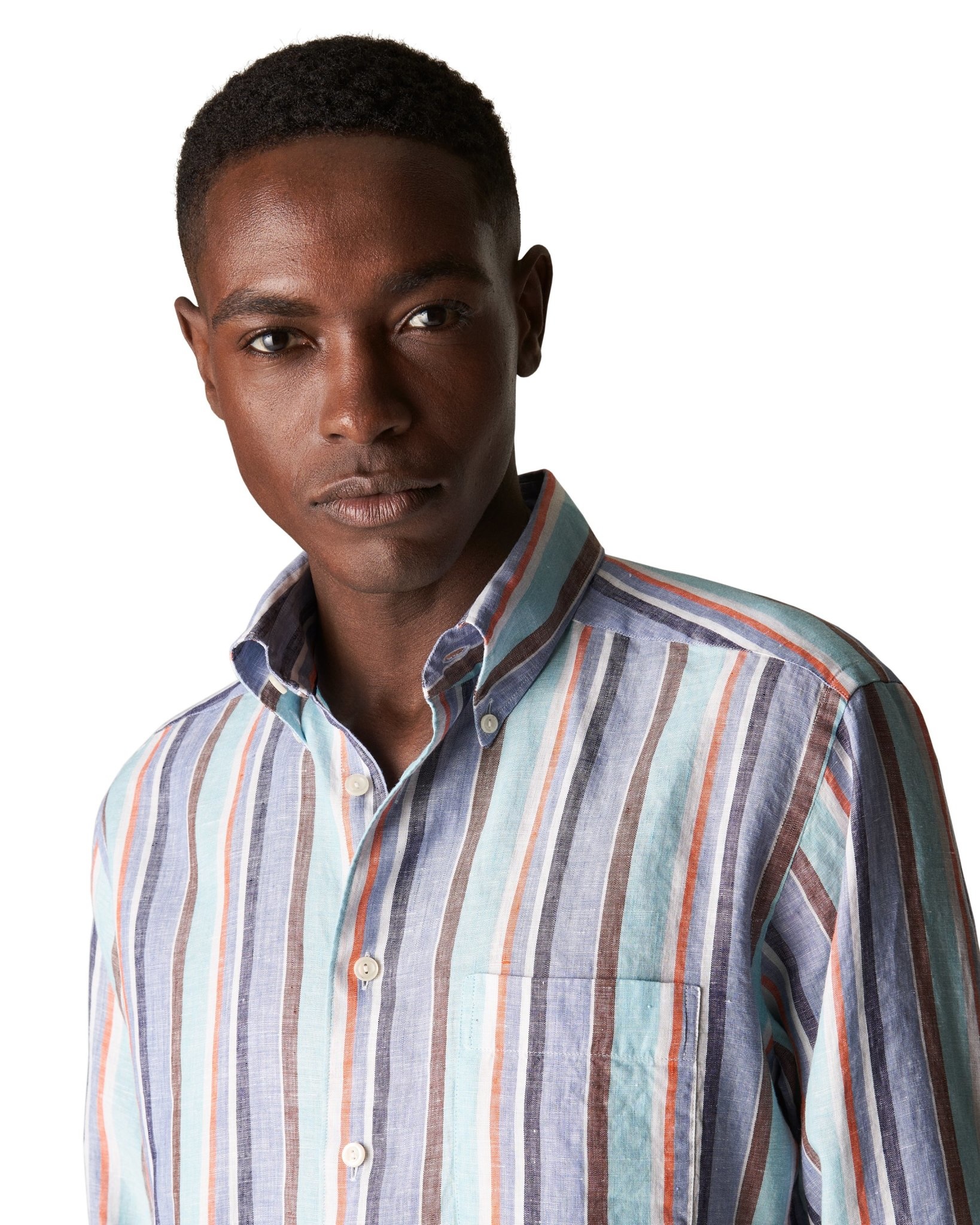 Eton Multi Striped Linen Shirt