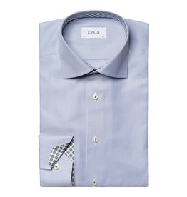 Eton Micro check blue with geometric trim