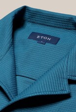 Eton Blue Filo di Scozia Jacquard Resort Shirt