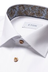 Eton Signature Twill with Paisley trim and brown button