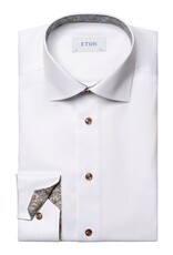 Eton Signature Twill with Paisley trim and brown button