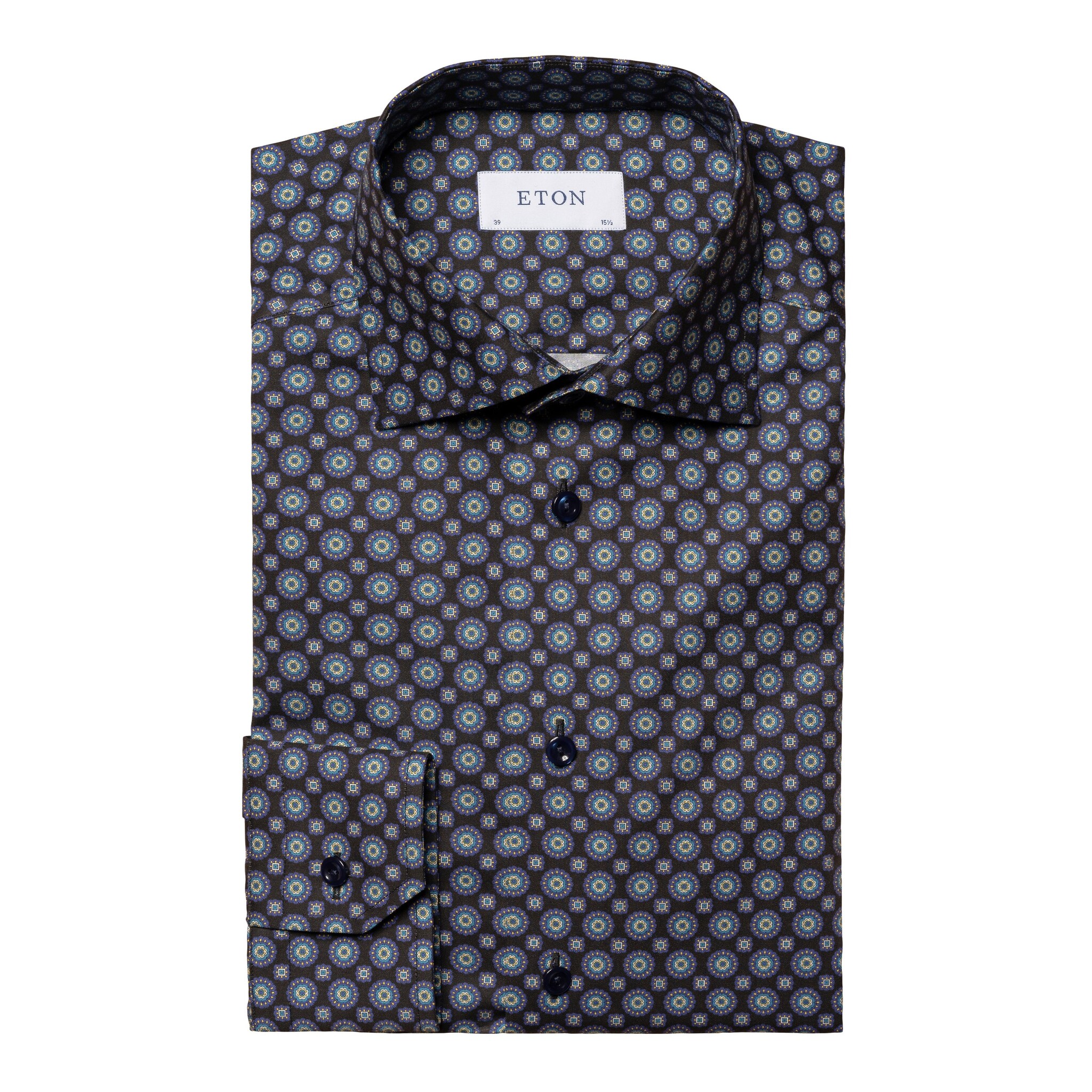 Eton Slim Fit Geometric Print on Twill