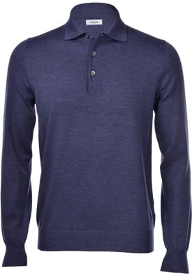 Gran Sasso Long Sleeve Merino Polo Shirt - James Of Montpellier