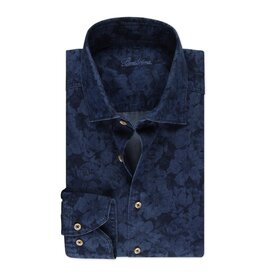 Stenstroms Indigo flower print Denim shirt