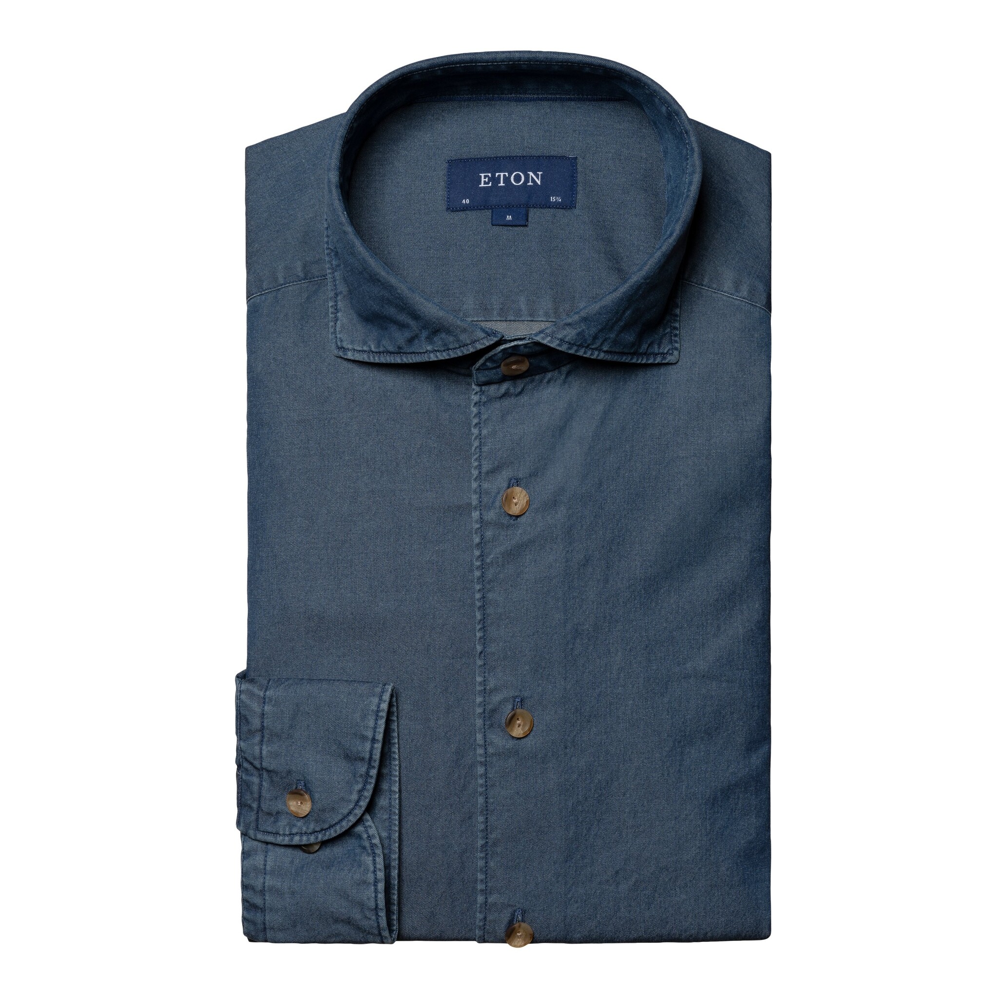 Eton Denim shirt with horned button