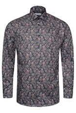 Eton signature twill paisley navy button