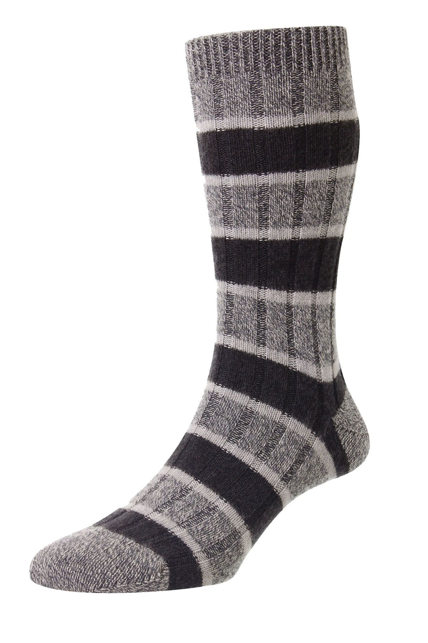 Pantherella Rib Stripe Cashmere Sock