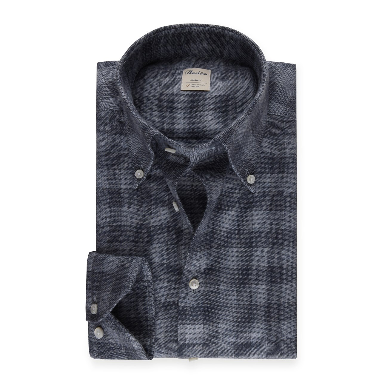 Stenstroms Blue Checked brushed Flannel shirt