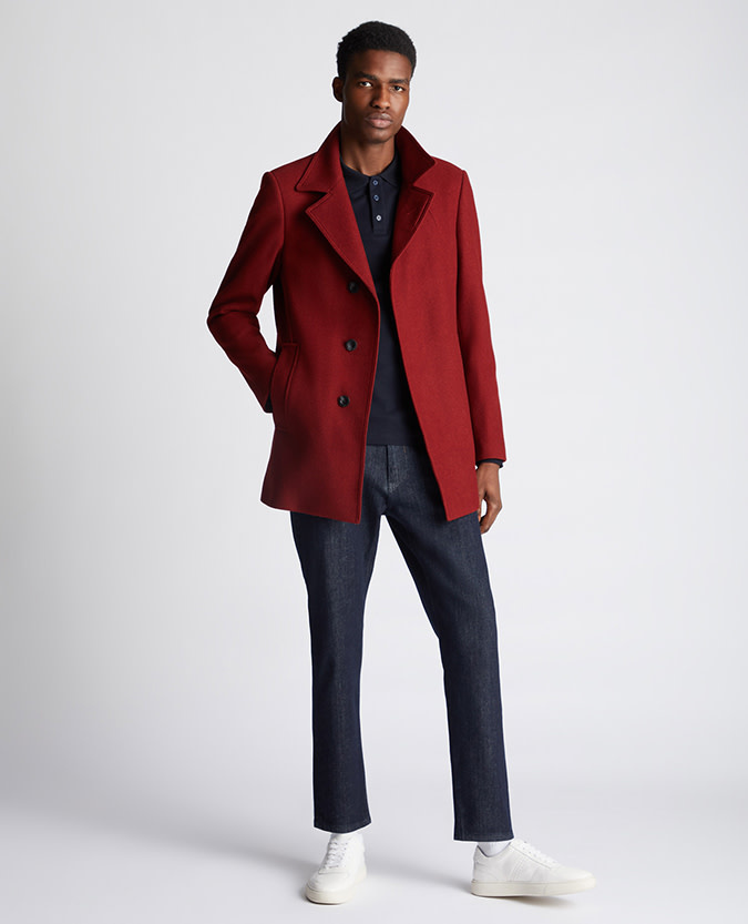 Remus Uomo Slim Fit Wool Lohman Overcoat