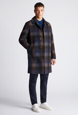 Remus Uomo Checked Relax Fit Wool Overcoat