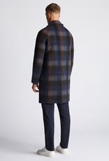 Remus Uomo Checked Relax Fit Wool Overcoat