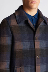 Remus Uomo Checked Relax Fit Wool Overcoat