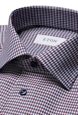 Eton Dogtooth Twill shirt with Navy Button