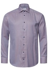 Eton Dogtooth Twill shirt with Navy Button
