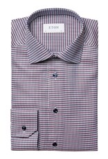 Eton Dogtooth Twill shirt with Navy Button