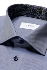 Eton Textured Twill with Trim and contrast button