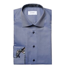 Eton Textured Twill with Trim and contrast button