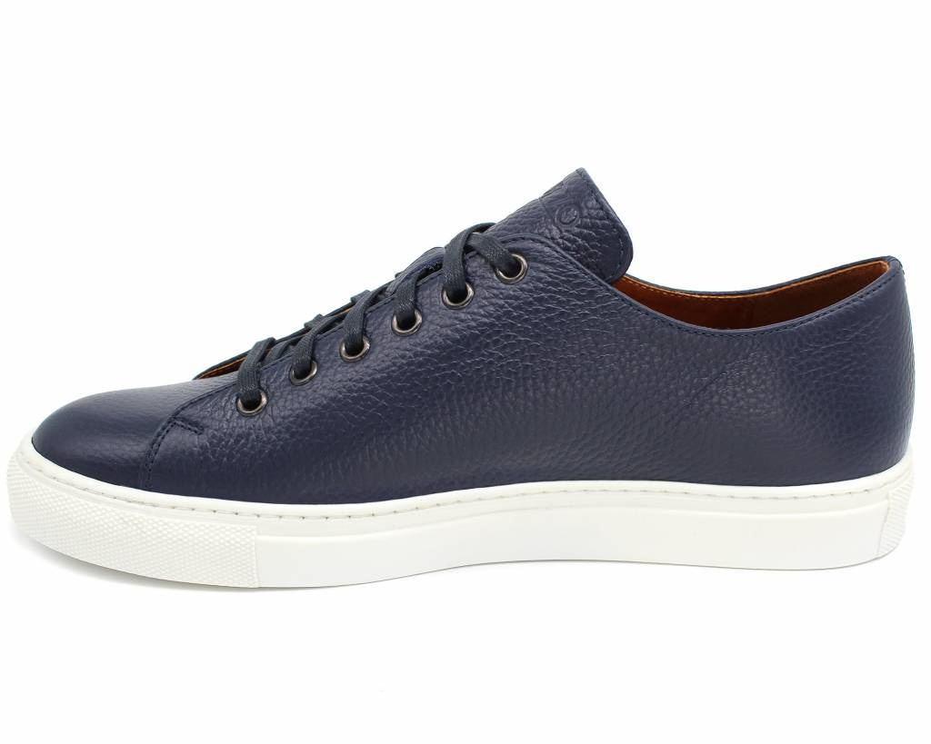 Lacuzzo Navy Leather Trainer