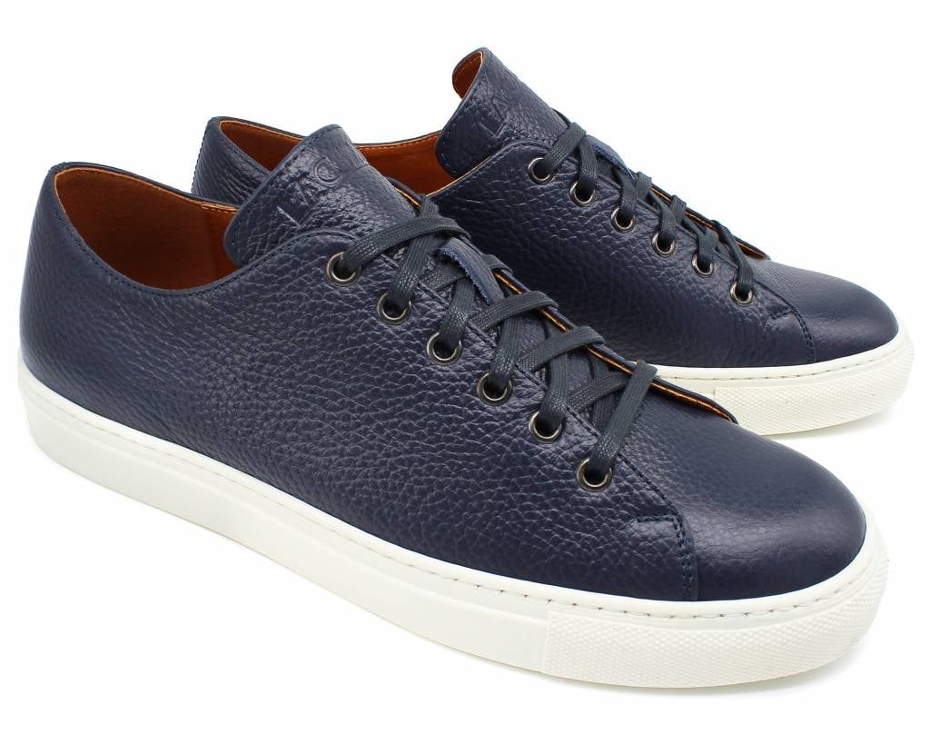 Lacuzzo Navy Leather Trainer