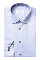 Eton Pale Blue twill with daisy floral trim