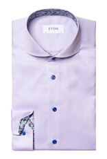 Eton Signature Twill with floral daisy trim - Violet