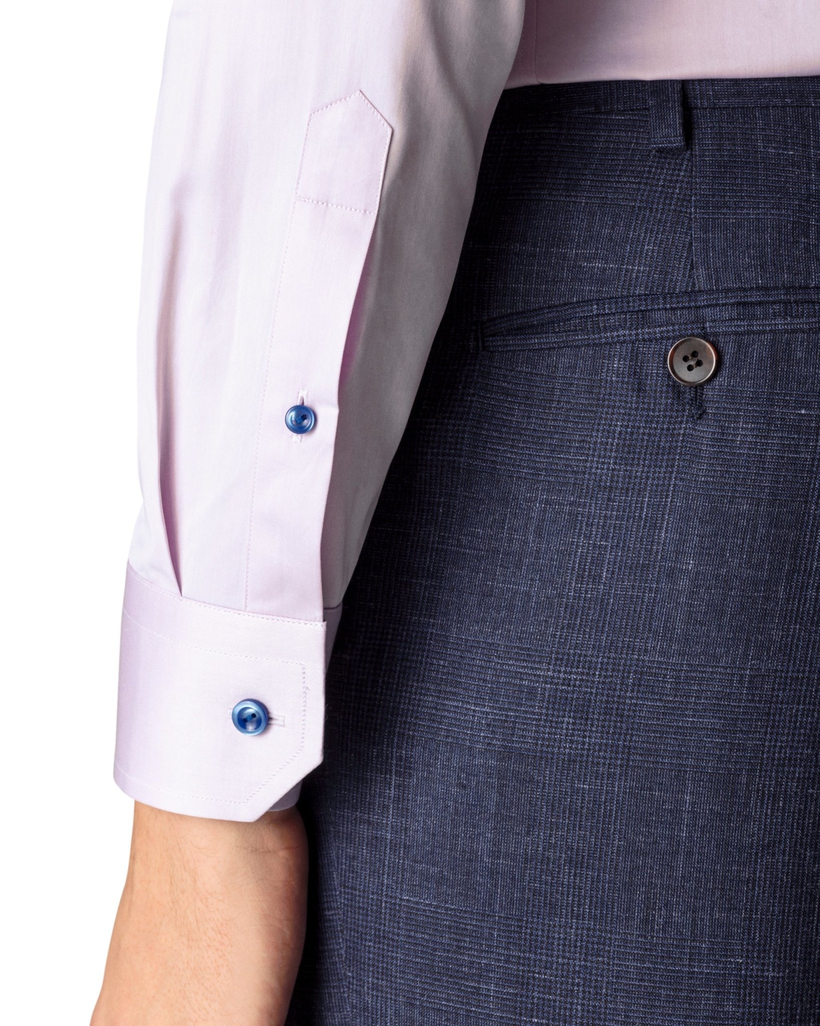 Eton Signature Twill with floral daisy trim - Violet