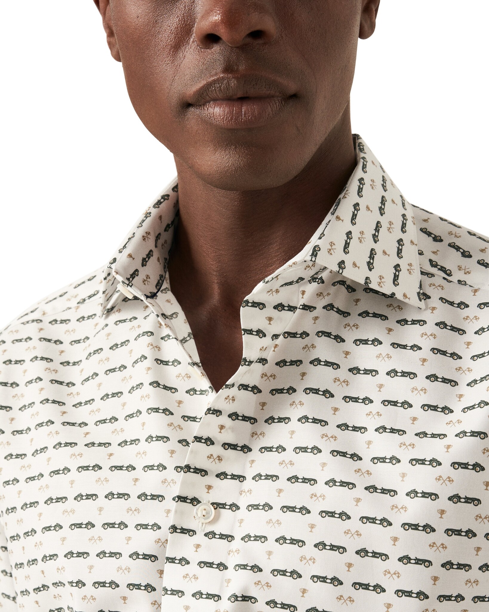 Eton Race Car Twill Glitter Print Shirt