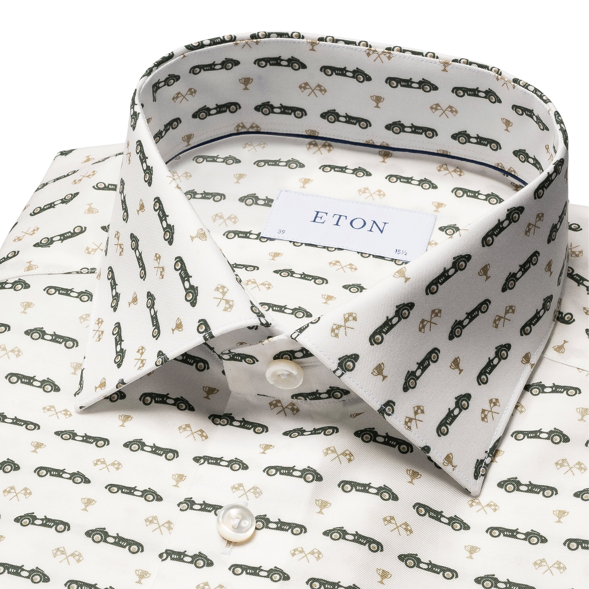 Eton Race Car Twill Glitter Print Shirt