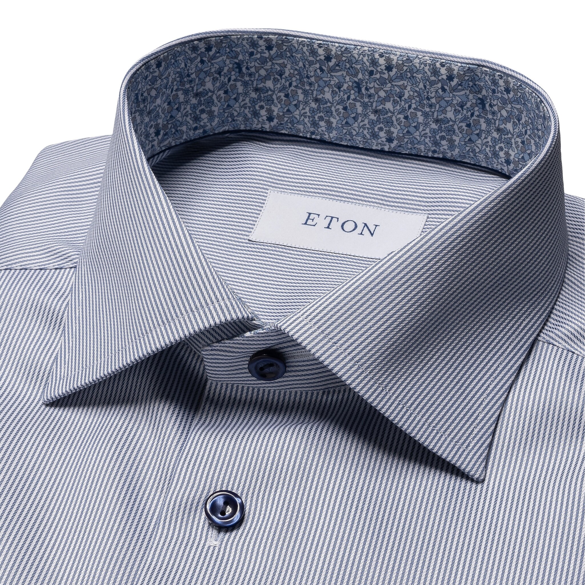 Eton Fine striped Signature Twill with trim