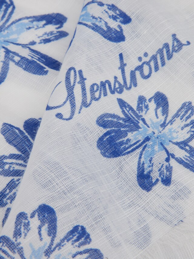 Stenstroms Blue flower cotton/linen scarf