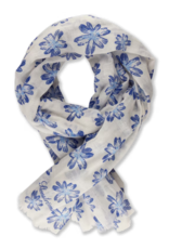 Stenstroms Blue flower cotton/linen scarf