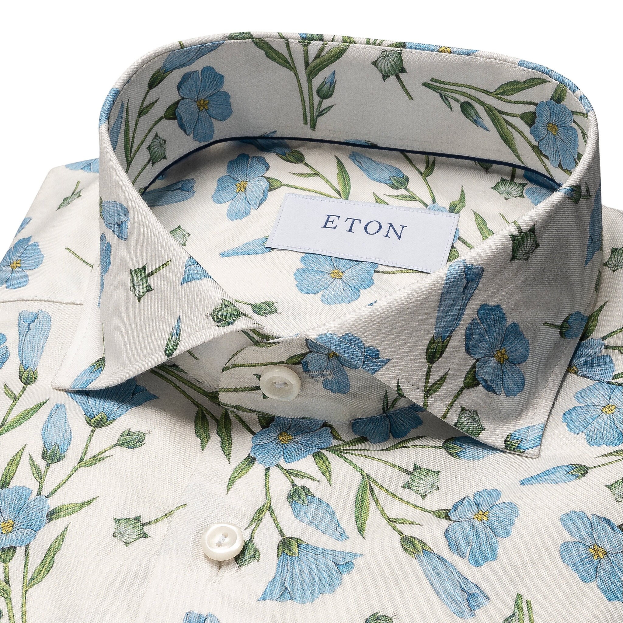Eton Floral Print Signature Twill - Slim