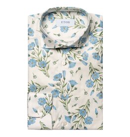 Eton Floral Print Signature Twill - Slim