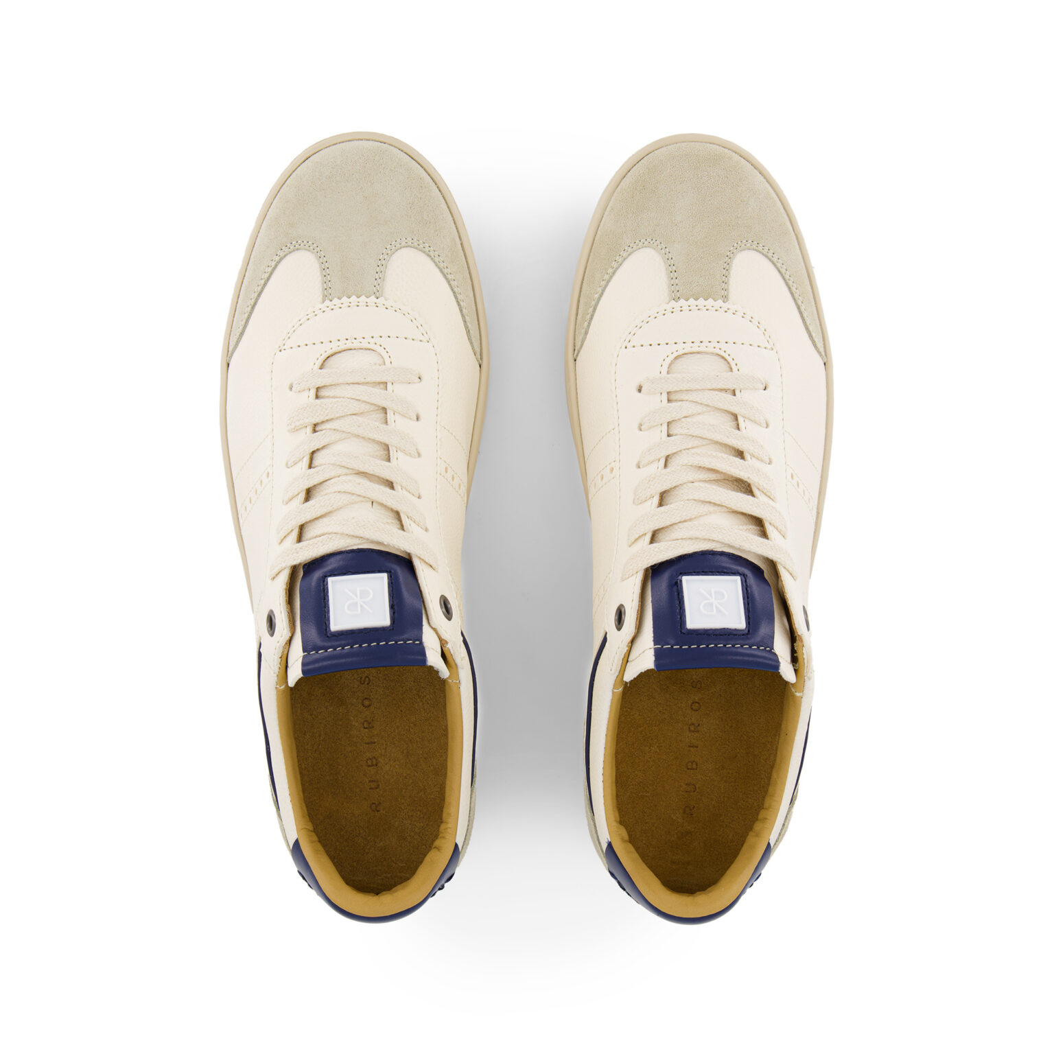 Rubirosa Judy Nubuck Leather Trainer - Cream/Blue