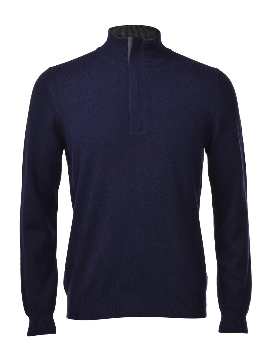 Gran Sasso Fine Cashmere/Wool with suede trim