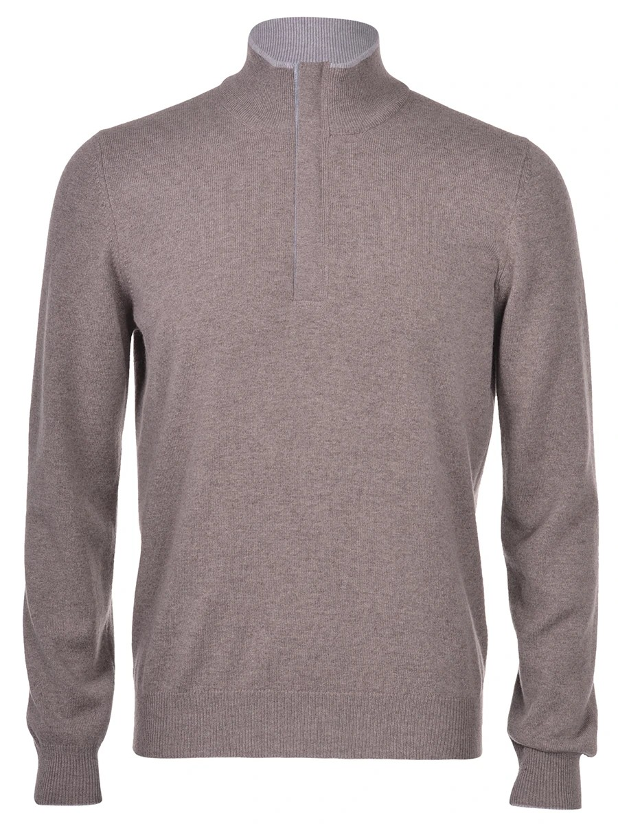 Gran Sasso Fine Cashmere/Wool with suede trim