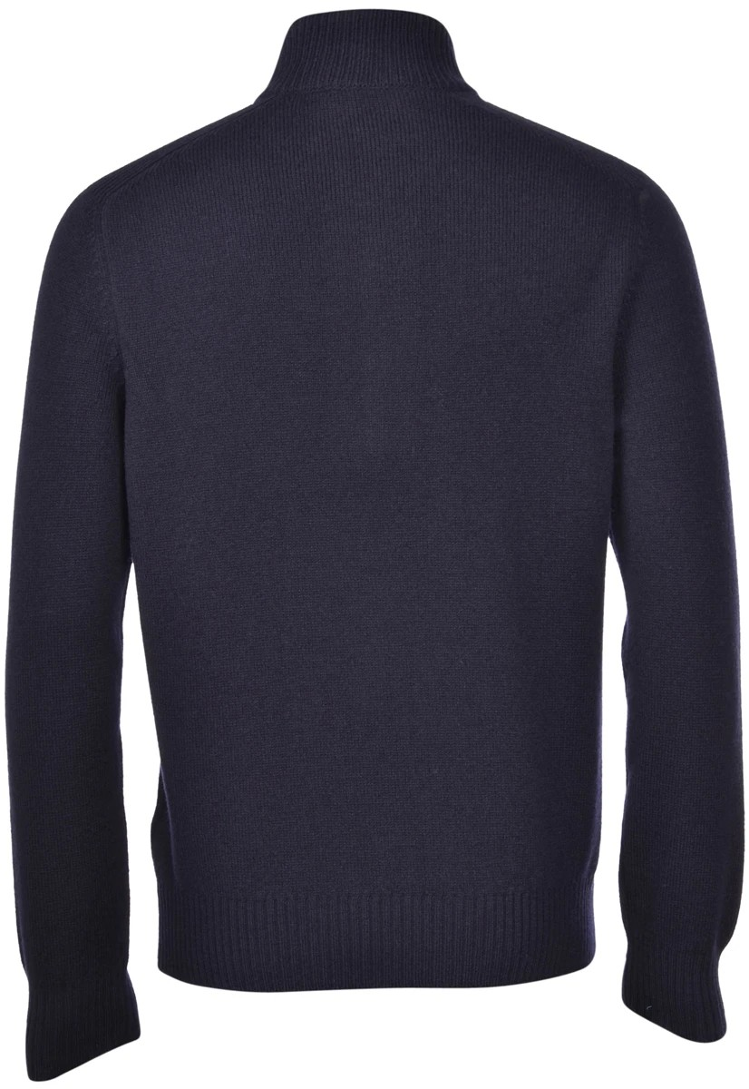 Gran Sasso Mock Neck zip/button Super Geelong Sweater