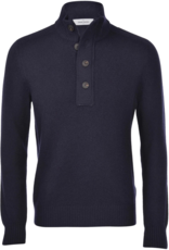 Gran Sasso Mock Neck zip/button Super Geelong Sweater