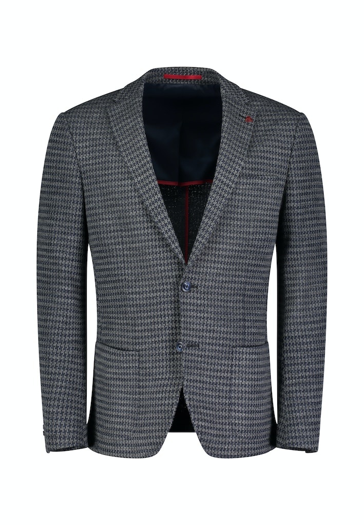 Roy Robson Textured Jersey Houndstooth Jacket - Slim