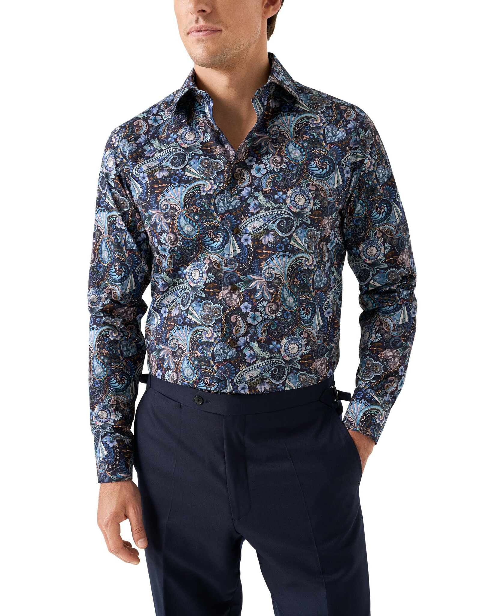 Eton Motif Signature Twill Print Shirt