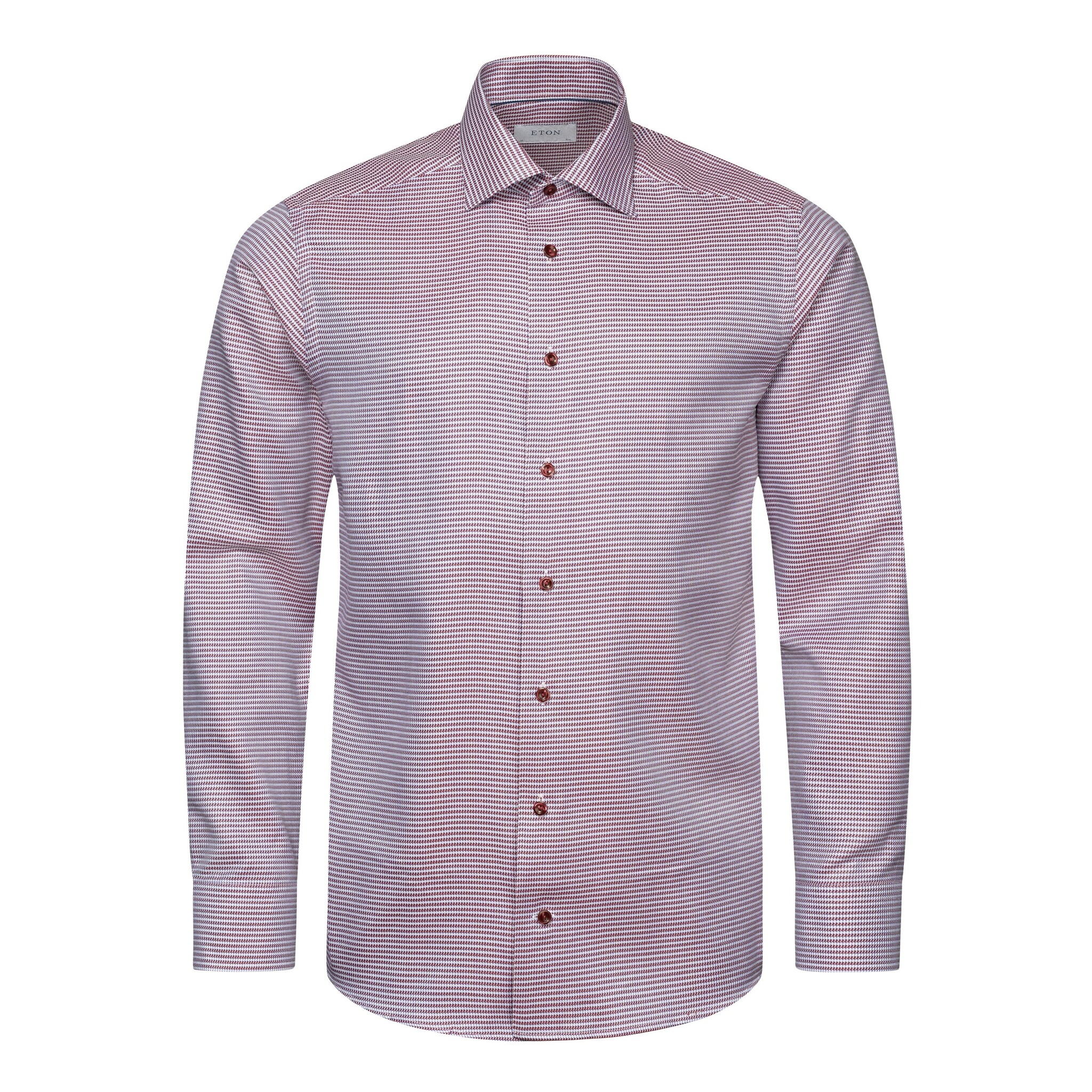 Eton Houndstooth Signature Twill shirt with tonal button