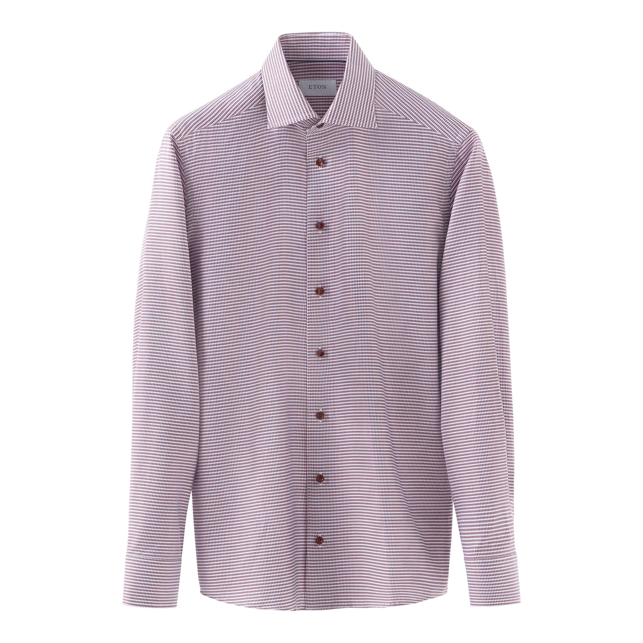 Eton Houndstooth Signature Twill shirt with tonal button