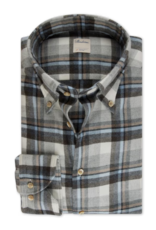 Stenstroms Light Blue Checked Luxury Flannel Shirt