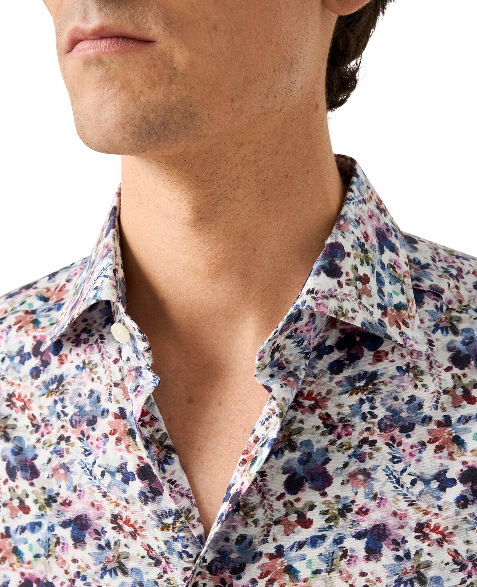Eton Multi-coloured Floral Print Signature Twill
