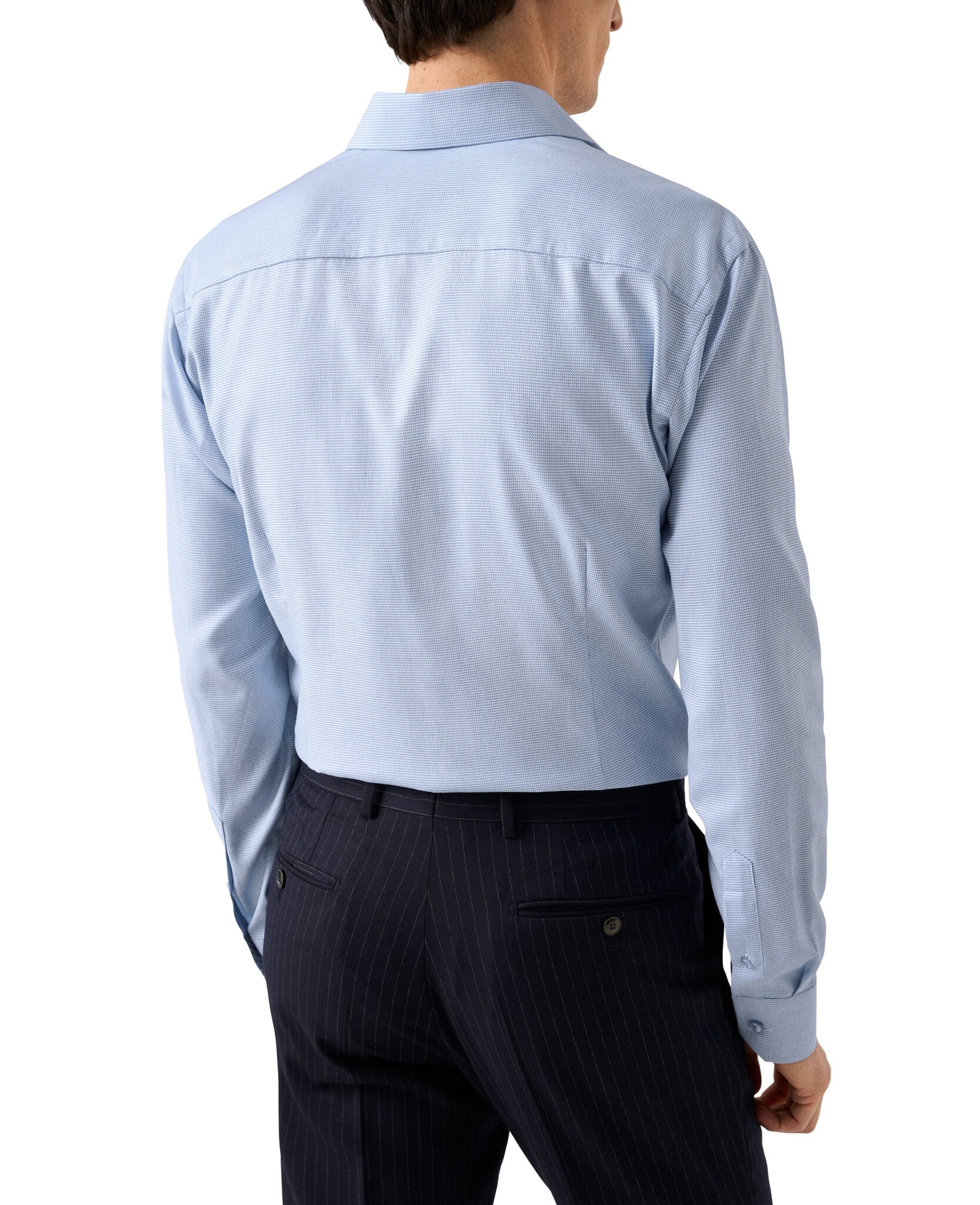 Eton Semi Solid effect Dobby shirt with trim